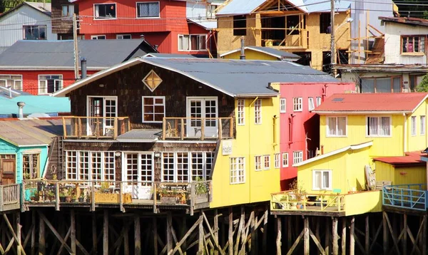 Palafito evleri, Castro şehri, Şili