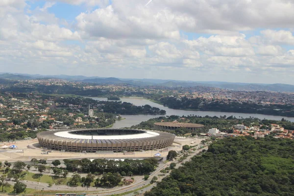 Brezilya 'daki Mineirao futbol stadyumunun hava manzarası