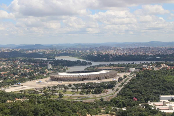 Brezilya 'daki Mineirao futbol stadyumunun hava manzarası