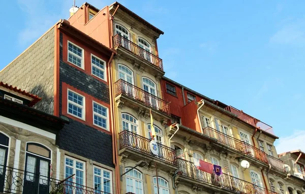 Вид Архитектуру Фасады Зданий Улиц Портового Города Порту Португалия — стоковое фото