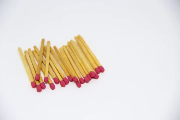 Heap Matchsticks White Background Stock Picture