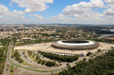 Brezilya 'daki Mineirao futbol stadyumunun hava manzarası