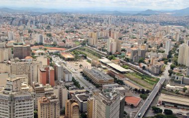 Brezilya 'nın Belo Horizonte şehrinin güzel hava manzarası