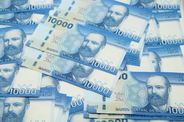 Şili pezosu. Yakın çekim faturaları.