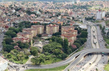 Brezilya 'nın Belo Horizonte şehrinin güzel hava manzarası