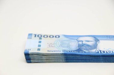 Şili pezosu. Yakın çekim faturaları.