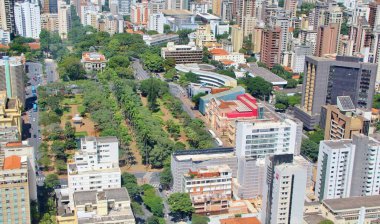 Brezilya 'nın Belo Horizonte kentinin havadan görünüşü