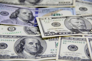 Amerikan doları banknotları yakın plan görüntüsü