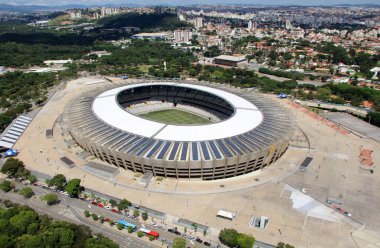 Brezilya 'daki Mineirao futbol stadyumunun hava manzarası