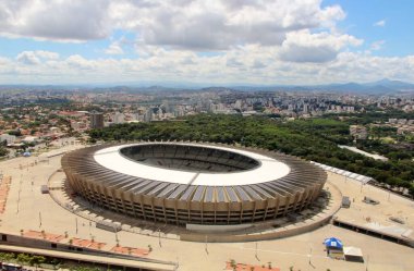 Brezilya 'daki Mineirao futbol stadyumunun hava manzarası