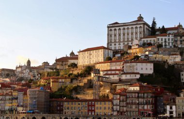 View of architecture, facades of buildings and streets port city, Porto, Portugal clipart