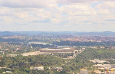 Brezilya 'daki Mineirao futbol stadyumunun hava manzarası