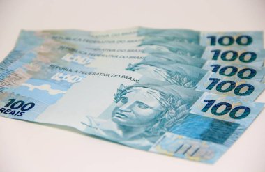 Brezilya parası yakın plan görüntüsü