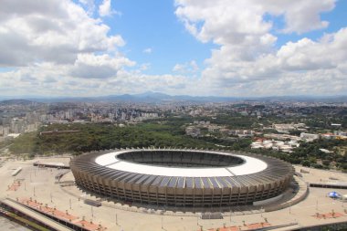 Brezilya 'daki Mineirao futbol stadyumunun hava manzarası