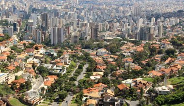 Brezilya 'nın Belo Horizonte şehrinin güzel hava manzarası