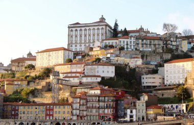 View of architecture, facades of buildings and streets port city, Porto, Portugal clipart