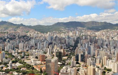 Brezilya 'nın Belo Horizonte şehrinin güzel hava manzarası
