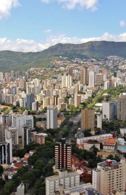 Brezilya 'nın Belo Horizonte şehrinin güzel hava manzarası