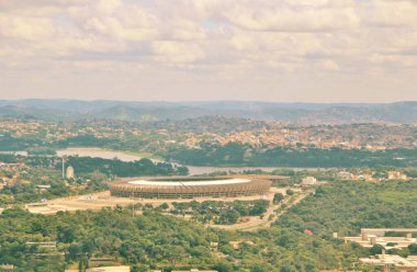 Brezilya 'daki Mineirao futbol stadyumunun hava manzarası