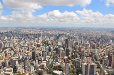 Brezilya 'nın Belo Horizonte şehrinin güzel hava manzarası