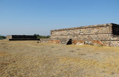 Teotihuacan manzarası, Meksika 'da antik bir şehir.