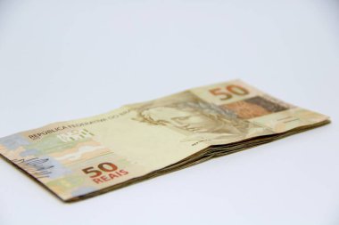 Brezilya parası yakın plan görüntüsü