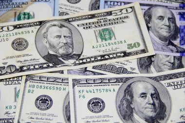 Amerikan doları banknotları yakın plan görüntüsü