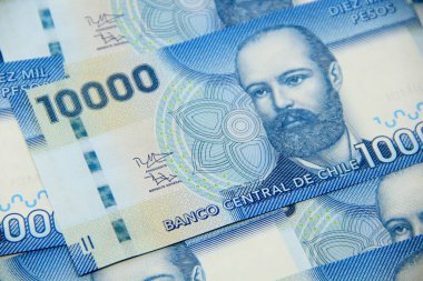 Şili pezosu. Yakın çekim faturaları.