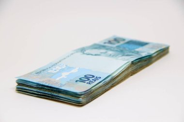Brezilya parası yakın plan görüntüsü