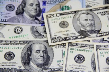 Amerikan doları banknotları yakın plan görüntüsü