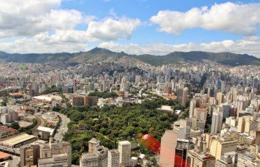Brezilya 'nın Belo Horizonte şehrinin güzel hava manzarası