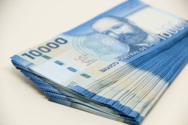 Şili pezosu. Yakın çekim faturaları.