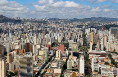 Brezilya 'nın Belo Horizonte şehrinin güzel hava manzarası