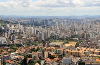Brezilya 'nın Belo Horizonte şehrinin güzel hava manzarası