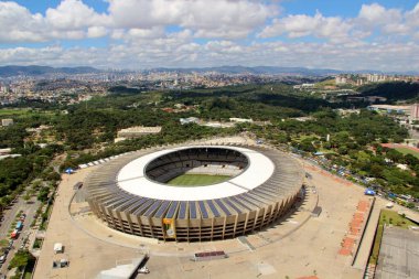 Brezilya 'daki Mineirao futbol stadyumunun hava manzarası