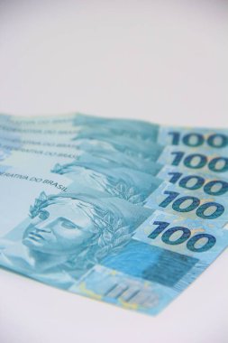 Brezilya parası yakın plan görüntüsü