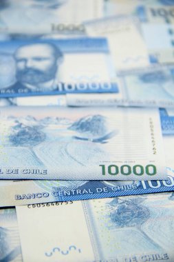 Şili pezosu. Yakın çekim faturaları.