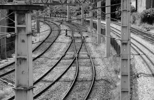 Tren istasyonundaki raylar.