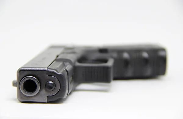 Pistole Kleine Schusswaffe Für Den Einhandgebrauch Isoliert Auf Weiß — Stockfoto