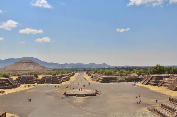 Vista Las Pirámides Ruinas Teotihuacán Una Antigua Ciudad México — Foto de Stock