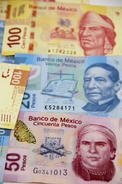 Μεξικάνικα Χαρτονομίσματα Φόντο — Φωτογραφία Αρχείου