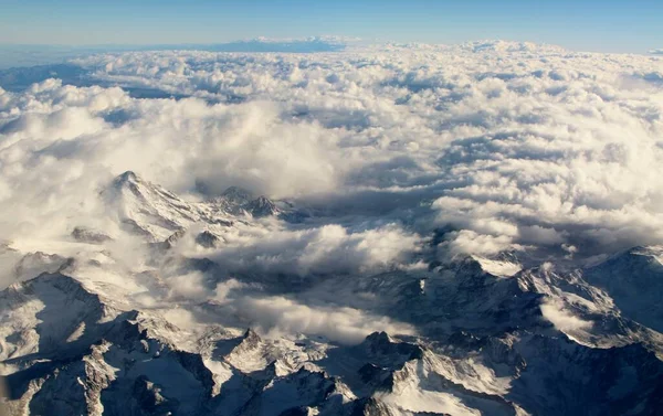 Beautiful Aerial View Mountains Clouds — Stock Photo, Image