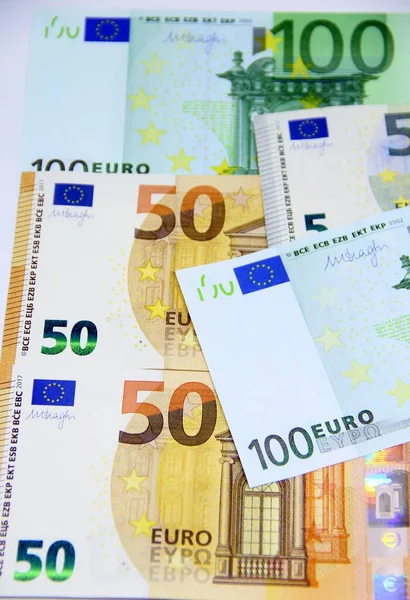 Dinheiro Euros Vista Close Dinheiro Euros — Fotografia de Stock