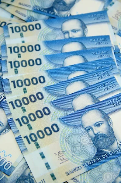 Şili pezosu. Yakın çekim faturaları.