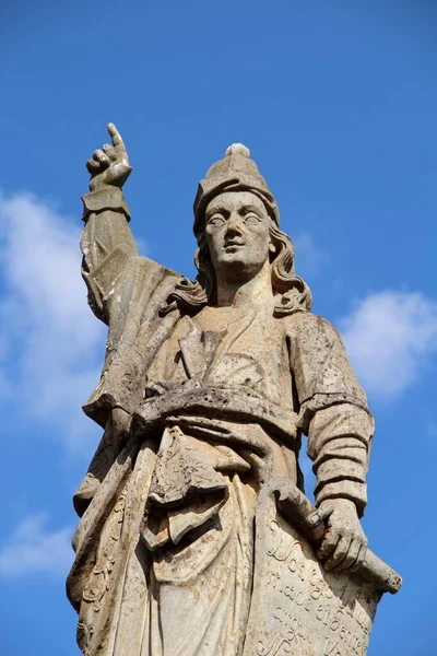 Vue Différentes Statues Prophètes Chrétiens Bon Jésus Matosinhos Église Rococo — Photo