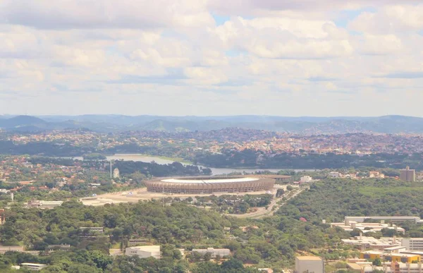ブラジルミネイラオサッカースタジアムの空中ビュー — ストック写真
