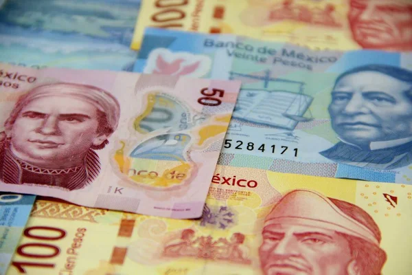 Mexican money bills background