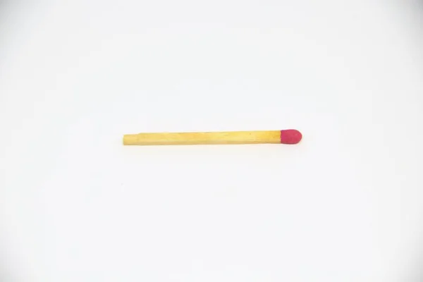 Single Matchstick White Background — Stock Photo, Image