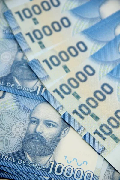 Şili pezosu. Yakın çekim faturaları.