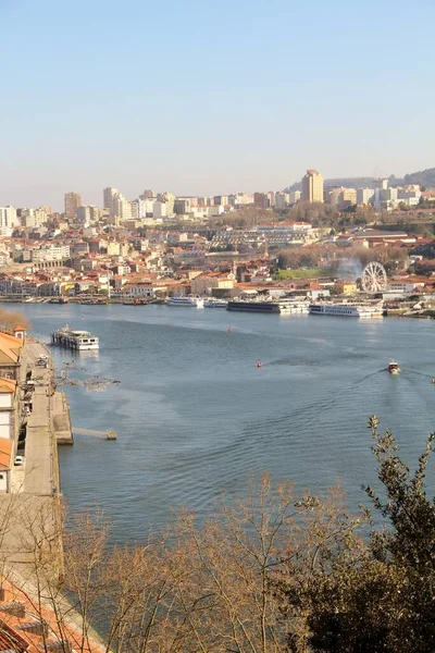 Blick Auf Architektur Häuserfassaden Und Straßen Hafenstadt Porto Portugal — Stockfoto